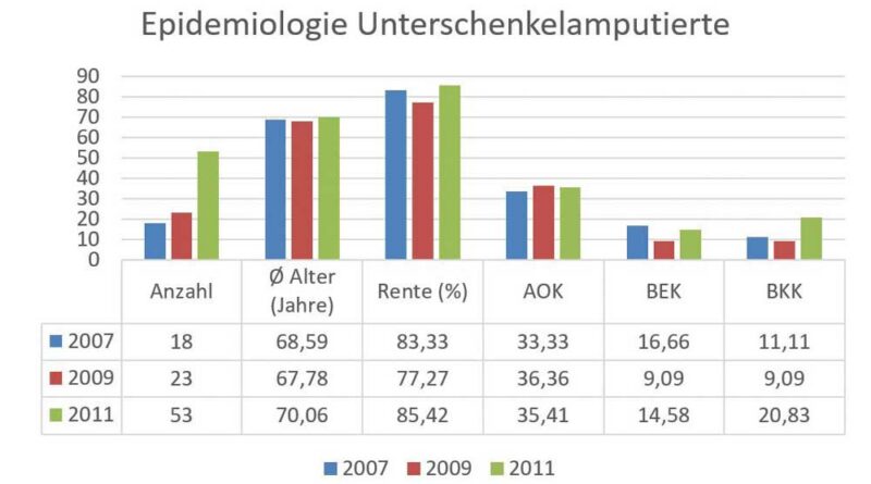 Epidemiologie der Patienten mit Unterschenkelamputation.