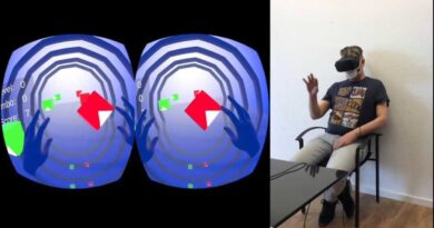Nicht immer können Schmerzen nach einer Amputation oder Lähmung des Arms durch Medikamente und Spiegeltherapie nachhaltig reduziert werden. Das Projekt PROMPT will Betroffene durch die Entwicklung digitaler Anwendungen und Technologien helfen. Das Bild zeigt einen Patienten bei der Testung der neuen VR-Technologie.
