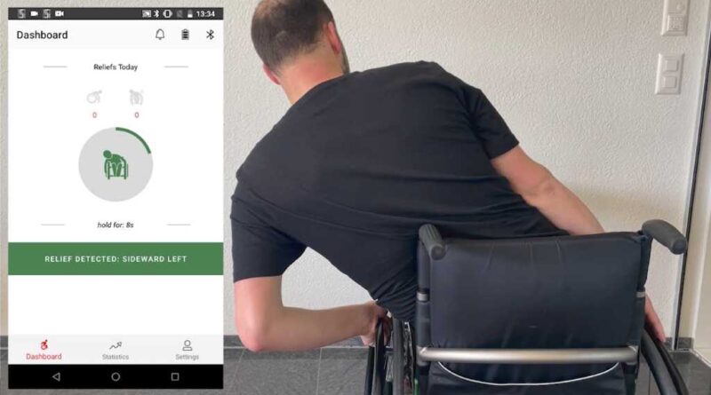 „Sensomative Wheelchair“ erkennt jede Entlastung, die der Rollstuhlfahrer oder die Rollstuhlfahrerin zur Vermeidung eines Dekubitus durchführt.