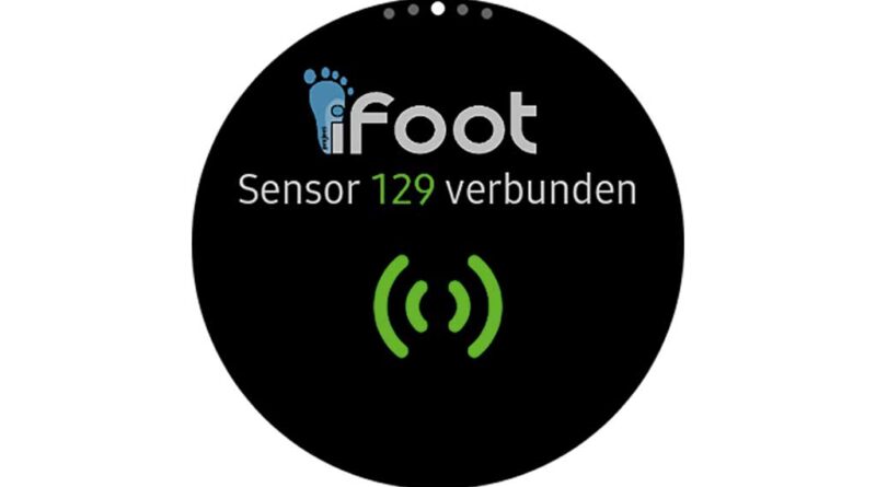 Nutzeroberfläche mit Darstellung des Konnektivitätsstatus vom Sensor zur Smartwatch. Nutzerinnen und Nutzern wird jeweils ein Sensor zugeordnet, der eine eindeutige ID trägt, in diesem Fall die Nummer 129.