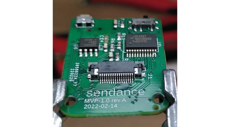 Ausleseelektronik, welche die Druckdaten ausliest und an ein bluetoothfähiges Endgerät drahtlos überträgt. Foto: sendance GmbH