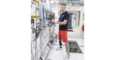 Para-Astronaut John McFall während des Astronautentrainings im Astronautenzentrum der Europäischen Weltraumorganisation (ESA) in Köln.