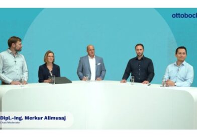 Moderator Dipl.-Ing. Merkur Alimusaj (Mitte) mit den Speakern: Kat Sizer, Physiotherapeutin; Tim Baumeister, Orthopädietechniker; Thomas Maximilian Köhler, Orthopädietechniker, Forschungsingenieur und Dr. Ernesto G. Trejo, Klinischer Projektmanager.