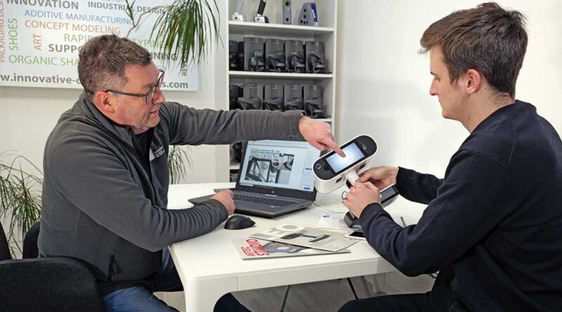 Im Beratungsgespräch kann erörtert werden, welcher Scanner zum Betrieb passt. Sind die Mitarbeiter oft im Außeneinsatz? Dann kommt zum Beispiel der kabellose Scanner „Artec Leo“ infrage.