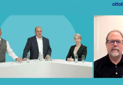 BU: Diskutierten aktuelle Entwicklungen aus dem Bereich der Prothetik der oberen Extremitäten (v. l.) Hans-Magnus Holzfuss, Dipl.-Ing. Merkur Alimusaj, Dr. Cosima Prahm und Jamie Vandersea.