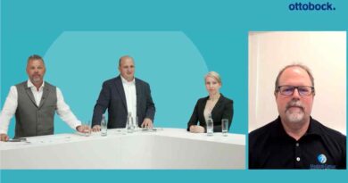 Online-Symposium zeigte Wege in die Zukunft der Prothetik: (v. l.) Hans-Magnus Holzfuss, Dipl.-Ing. Merkur Alimusaj, Dr. Cosima Prahm und Jamie Vandersea.