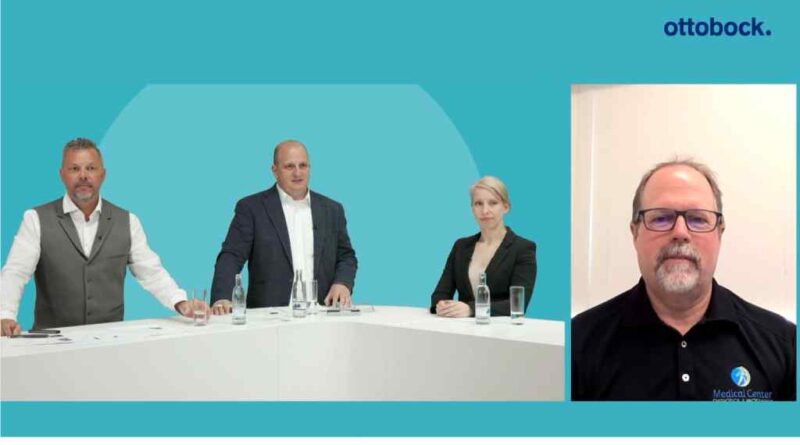Online-Symposium zeigte Wege in die Zukunft der Prothetik: (v. l.) Hans-Magnus Holzfuss, Dipl.-Ing. Merkur Alimusaj, Dr. Cosima Prahm und Jamie Vandersea.