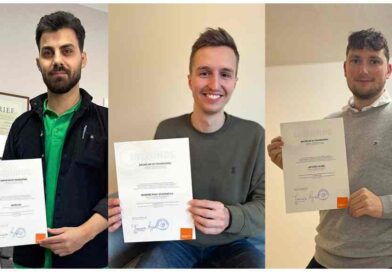 Huzifa Ali, Hendrik Schöneich und Antonio Spank (v. l.) haben ihr Studium an der Bufa erfolgreich abgeschlossen.