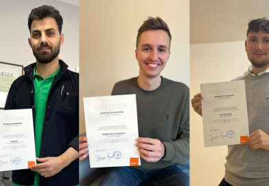 Huzifa Ali, Hendrik Schöneich und Antonio Spank (v. l.) haben ihr Studium an der Bufa erfolgreich abgeschlossen.