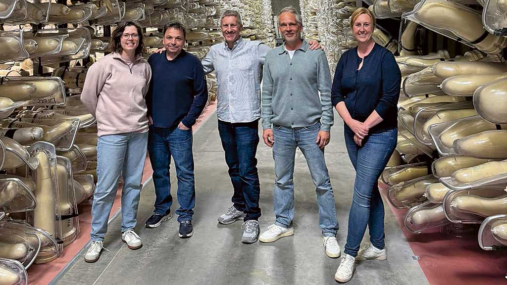 In Salt Lake City ging es zu Ottobock: (v. l.) Svea Kutsche,<br />Dr. Gerfried Peternell, Dr. Alexander Truschkat, Dr. Sebastian Benner und Dr. Katharina Schultz. Foto: Svea Kutsche